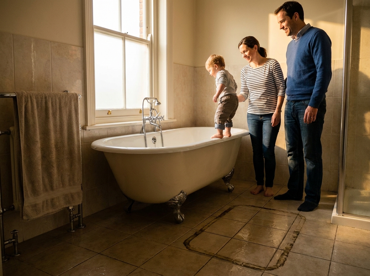 baignoire avec tapis antidérapant